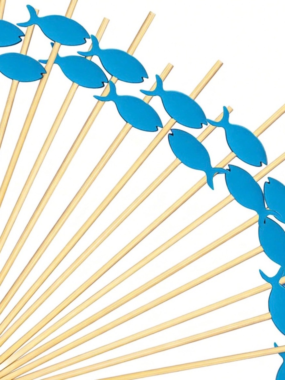 Blue Fish Bamboo Cocktail Picks Party Skewers
